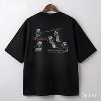 【全3色】CAT&Roseスウェード半袖Tシャツ　262-3136