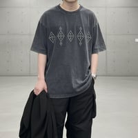 スタッズ風スノーウォッシュ加工コットンワイドTシャツ N25-208-21S