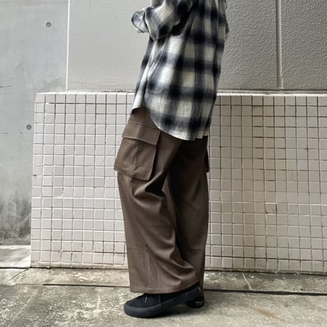 トロミワイドカーゴパンツ ゆったりシルエット メンズ　 233-3421