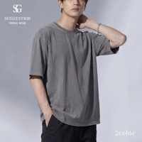 綿100% クロップド丈 ピグメント半袖Tシャツ【短丈 / クルーネック／セックス】 235586
