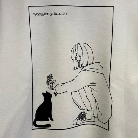 TASOGAREポンチ半袖Tシャツ ネコ花 メンズ63700705
