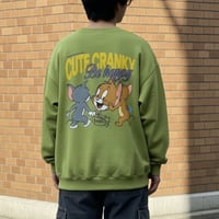 スウェット オーバーサイズ ポスタープリント カジュアル コットン混 25370901