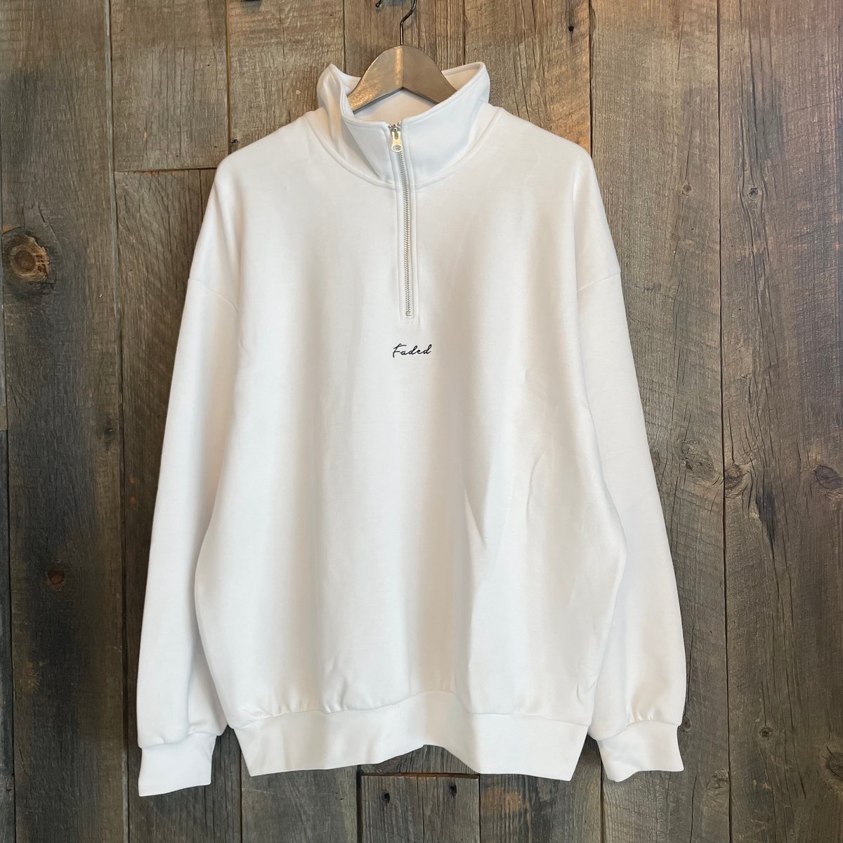 全3色】フロント刺繍ポンチ長袖ハーフZIPプルオーバー 24751017