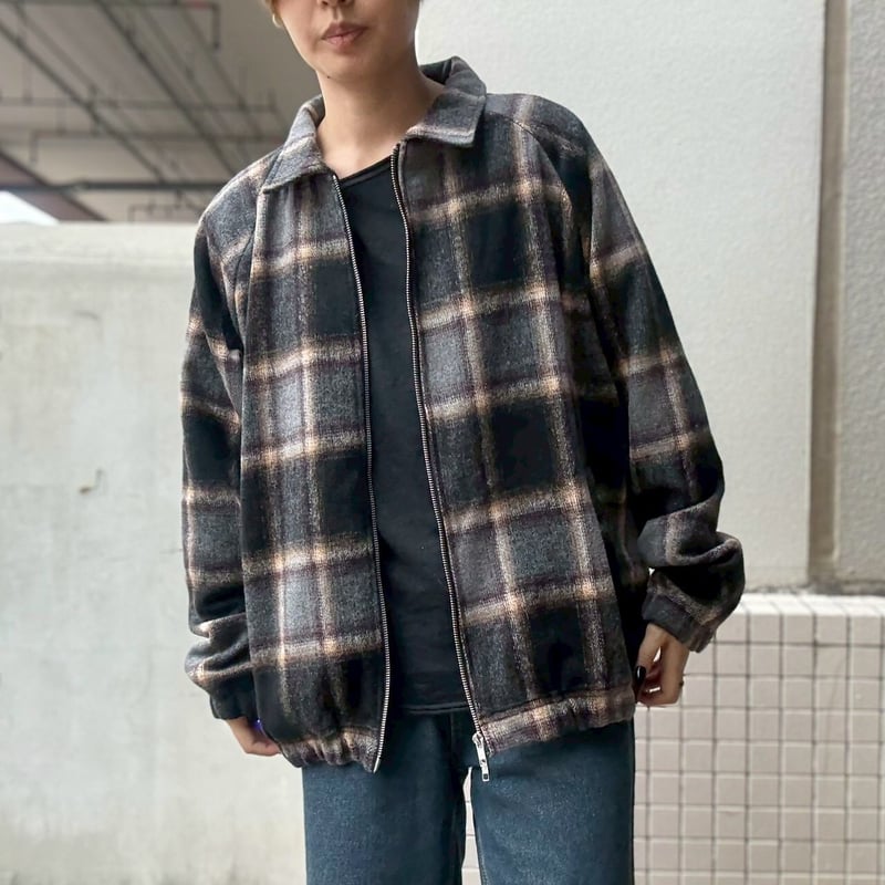 THENEWHOUSE チェック柄ブルゾン ウールブレンドネルチェックブルゾン 25-70341 | VARG Giraffe larch