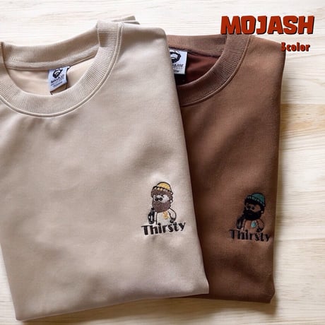スウェット 刺繍 長袖 スウェードタッチ カジュアル メンズ Q25-405-41S