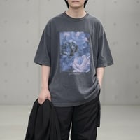 ピグメントコットンTシャツ花柄プリントオーバーサイズ半袖 53701501