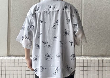 【全2色】パナマクロス総柄シャツ（花）　515047