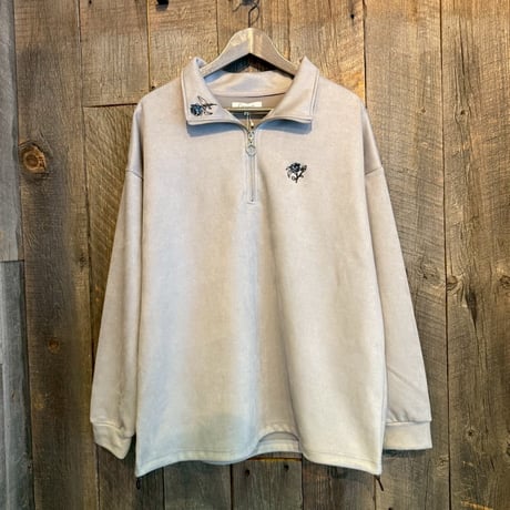 【全3色】ローズスウェードハーフZIP長袖プルオーバー　253-3086