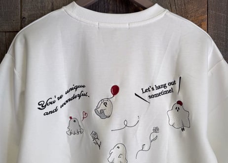 【全3色】ゴースト刺繍ポンチ半袖Tシャツ　235582