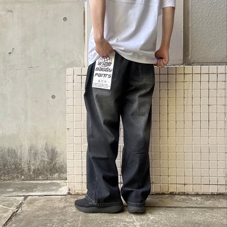 ワイドバギーデニムパンツ ゆったりシルエット カジュアル 810766