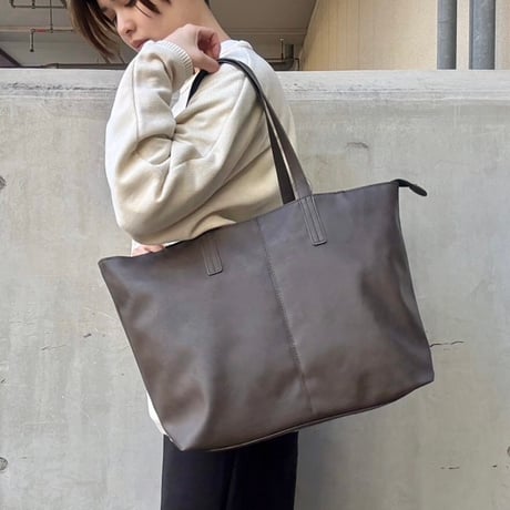 大容量PUトートバッグ 両あおりポケット付き ビジネス カジュアル CMK20-0729