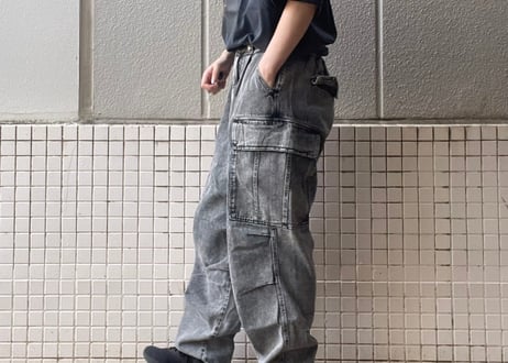 【全2色】ケミカルワイドカーゴデニムパンツ　　4S-H768