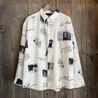 【全2色】 総柄エステル長袖シャツ　　NM26SP03