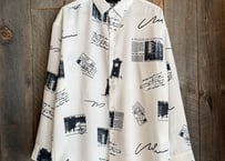 【全2色】 総柄エステル長袖シャツ　　NM26SP03