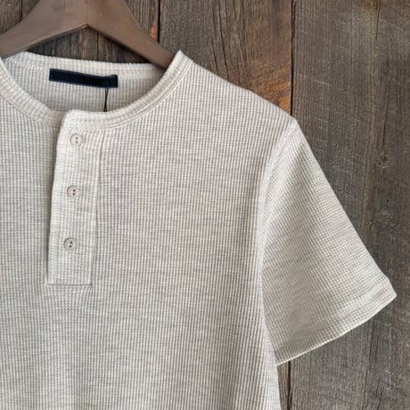 Tシャツ メンズ ワッフル素材 ヘンリーネック カジュアル 026604