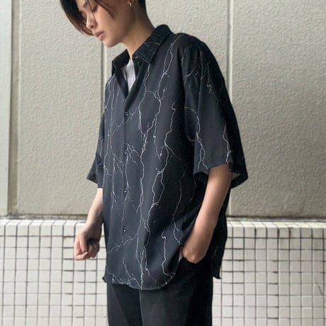 パナマクロス総柄シャツ ポリエステル カジュアル 515047