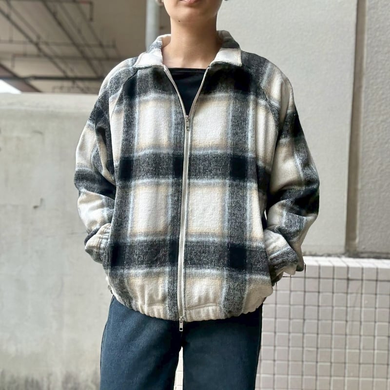 familiar チェック柄アウター 70 ウールブレンドネルチェックブルゾン 25-70341 | VARG Giraffe larch