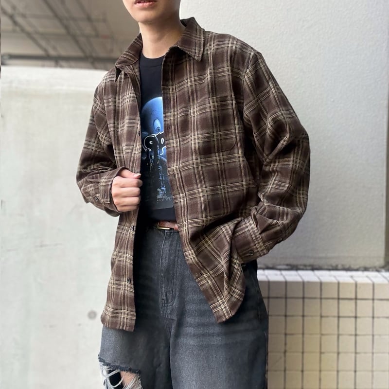 全3色】 チェック厚手長袖シャツ 55-H154 | VARG Giraffe larch