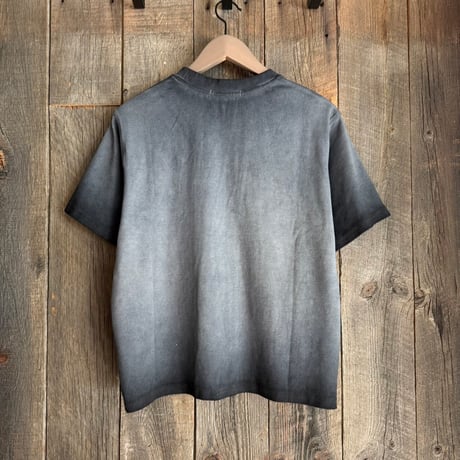スプレー加工 トライバルロゴ テレコ半袖Tシャツ【グランジ / ショート丈 / ユニセックス】 235591