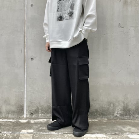 トロミワイドカーゴパンツ ゆったりシルエット メンズ　 233-3421