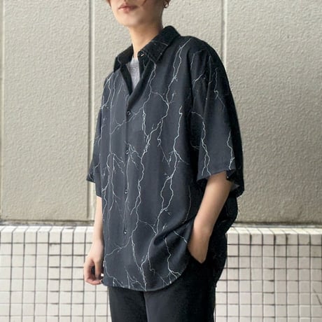 パナマクロス総柄シャツ ポリエステル カジュアル 515047