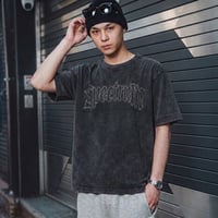 ラインストーン 刺繍ロゴ 天竺半袖Tシャツ【コンパクトシルエット / 短丈 / ユニセックス】 F0612-196
