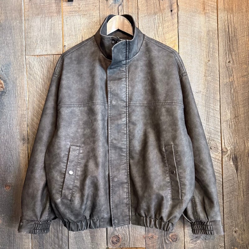 ウォッシュ加工 PUスタンドブルゾン 310435 | VARG Giraffe larch