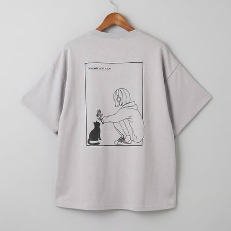 TASOGAREポンチ半袖Tシャツ ネコ花 メンズ63700705