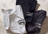 【全3色】　ドライコットン刺繍半袖ヘンリーTシャツ　　235595