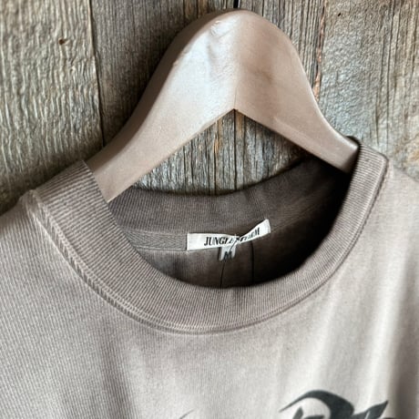 スプレー加工 トライバルロゴ テレコ半袖Tシャツ【グランジ / ショート丈 / ユニセックス】 235591