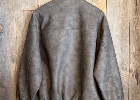 ウォッシュ加工 PUスタンドブルゾン　310435