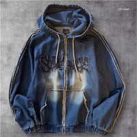 デニムブルゾン コットン ジップアップ カジュアル E25332N
