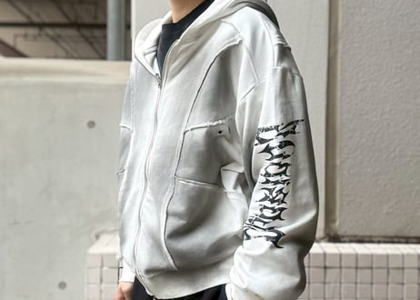 【全2色】スプレー加工裏毛フルZIPパーカー　220192