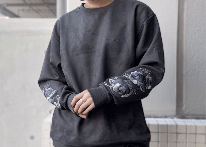 全3色】スウェード袖バラ刺繍カットソー 51700701 | VARG Giraffe