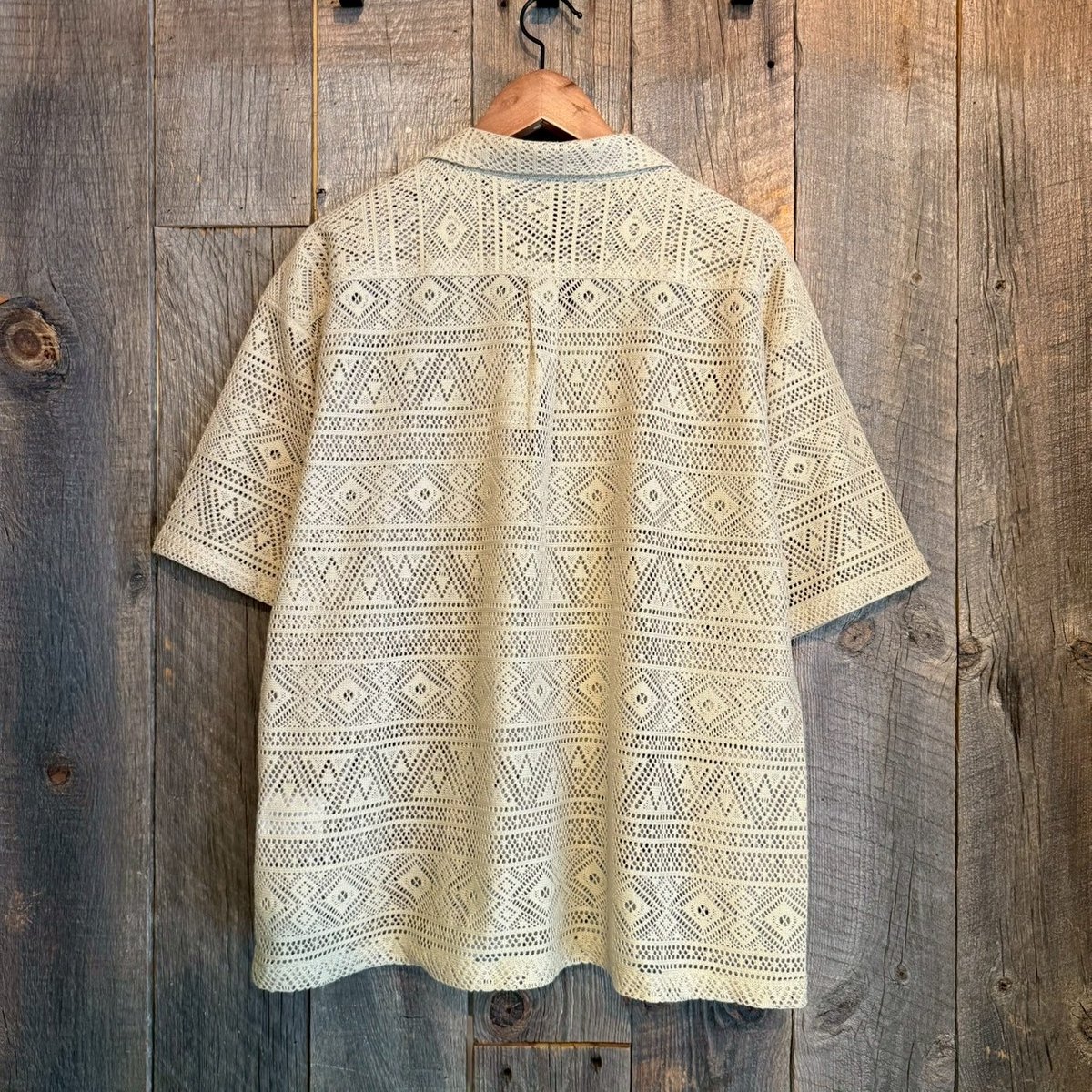 muhumu ベージュ系パラカ 半袖シャツ エクストララージ（XLARGE）（メンズ）ロゴ WORK 半袖シャツ