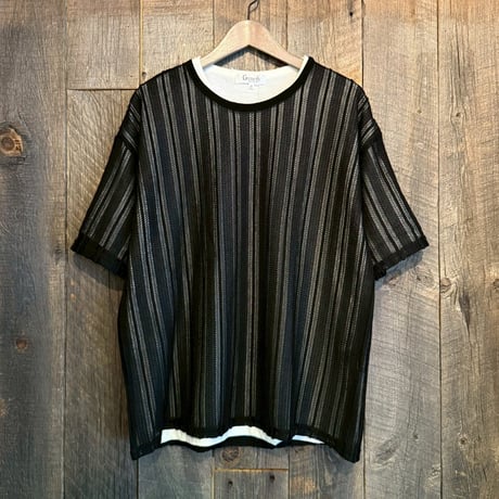 ストライプジャガードアンサンブルセット半袖Tシャツ付き 252-3756