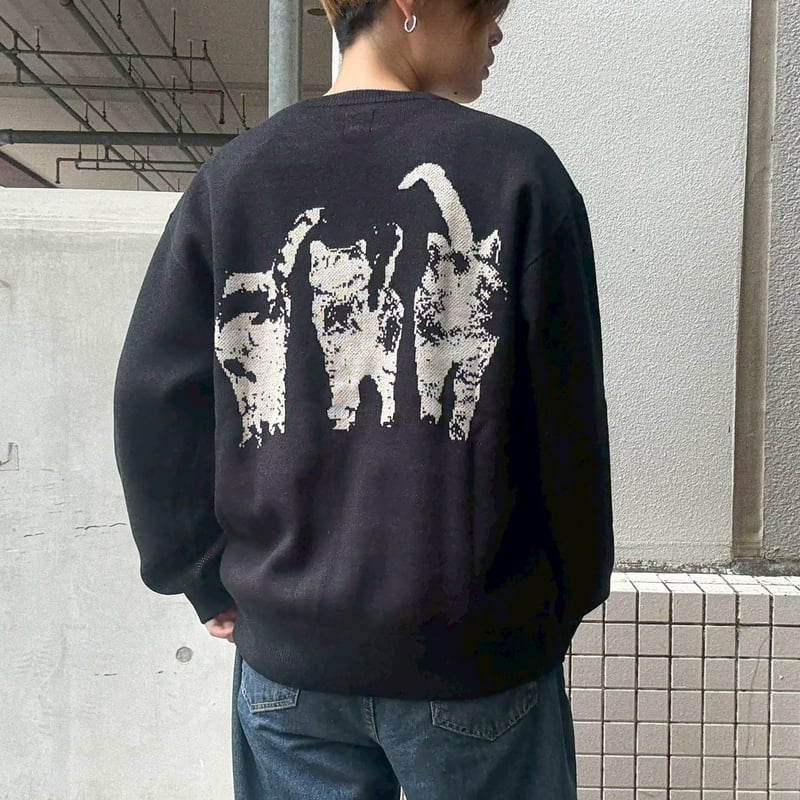 全3色】両面アニマルJQDニット E25342L | VARG Giraffe larch