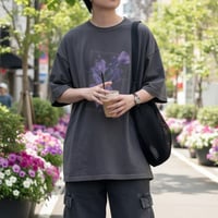 ピグメントコットンTシャツ花柄オーバーサイズ半袖メンズ 53701501