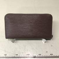 長財布 合成皮革 木目調エンボス カード8枚収納 ウォレット