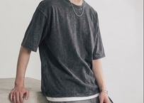 綿100％ムジ加工半袖Tシャツ　ABM22499