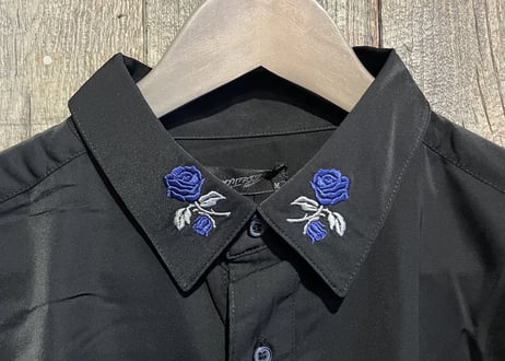 【全4色】 エリソデ薔薇刺繍長袖エステルシャツ　　032703602