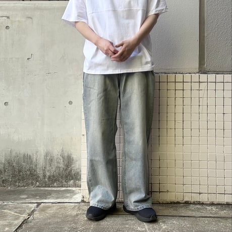 ワイドバギーデニムパンツ ゆったりシルエット カジュアル 810766