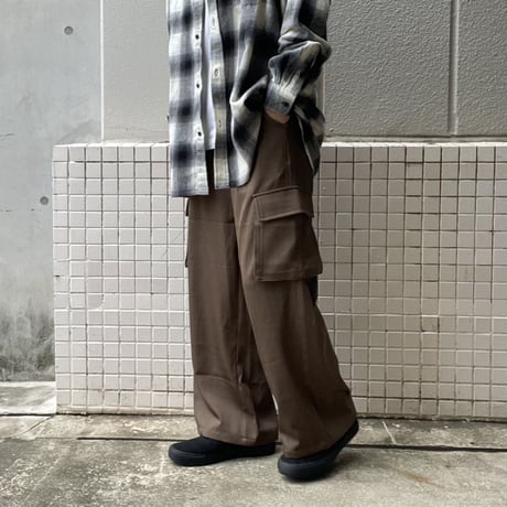 【全2色】トロミワイドカーゴパンツ　　233-3421