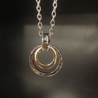 チェーンネックレス 大小ダブルリング メンズ アクセサリー NL2332-16-11