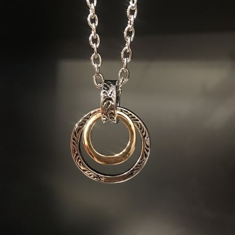 チェーンネックレス 大小ダブルリング メンズ アクセサリー NL2332-16-11