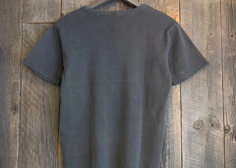 【全2色】ピグメントテレコVネック半袖Tシャツ　235588