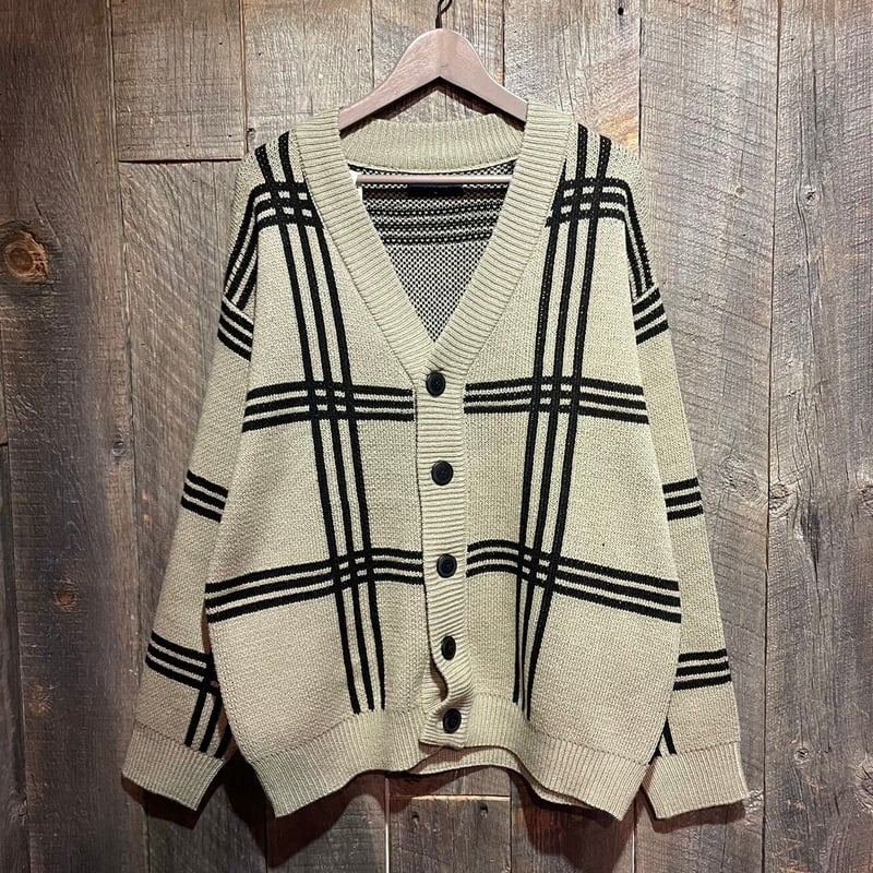 全4色】 チェックBIG長袖ニットカーディガン 21708004 | VARG Gira