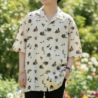花柄シャツ ポリエステル オープンカラー メンズ 252-3620