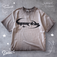 【全2色】短丈スプレー加工テレコ半袖Tシャツ　235591
