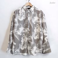 総柄長袖シャツ ポリエステル カジュアル NM26AW06